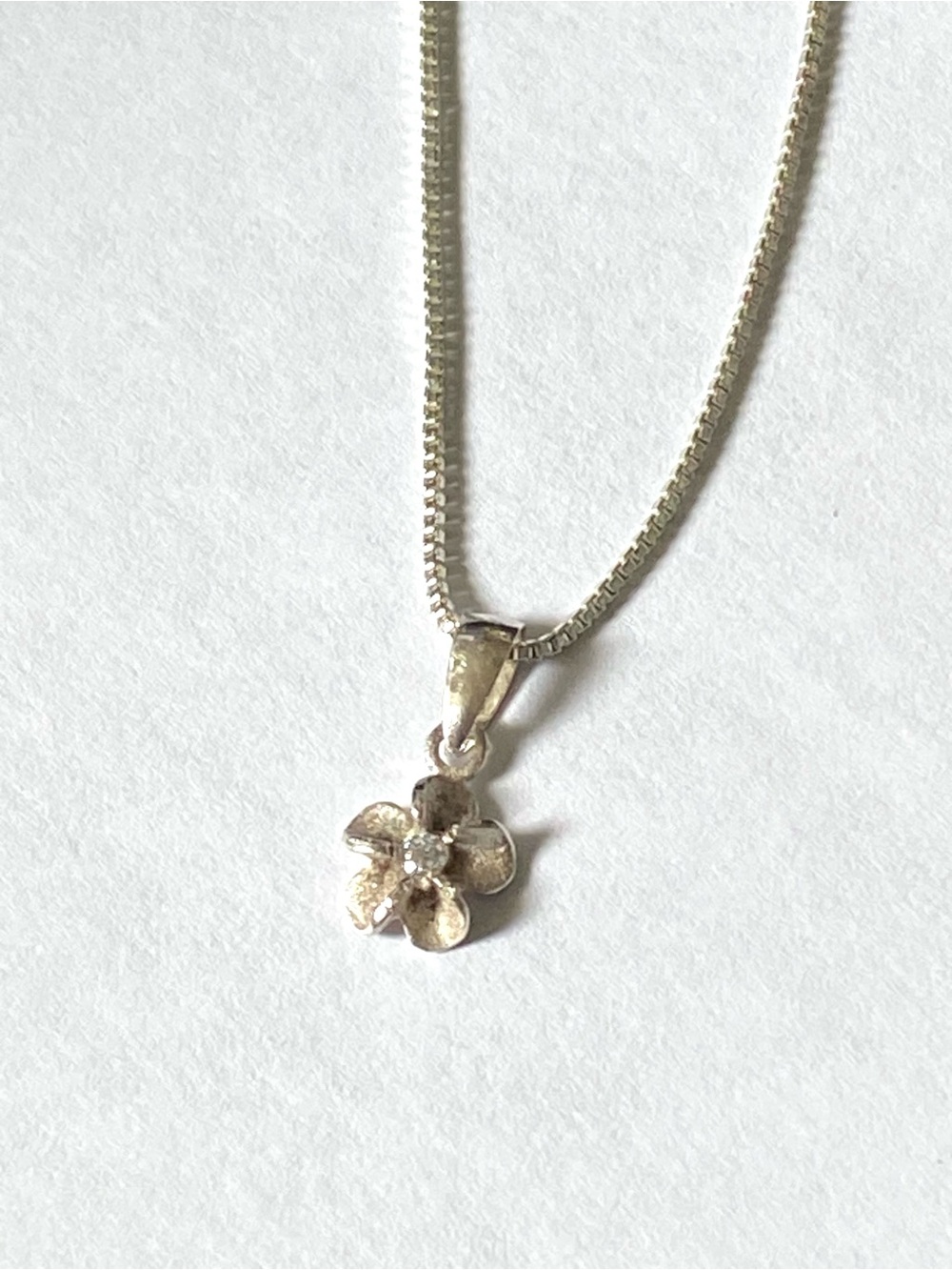 Sterling Silver 925 Plumeria Flower Pendant Necklace